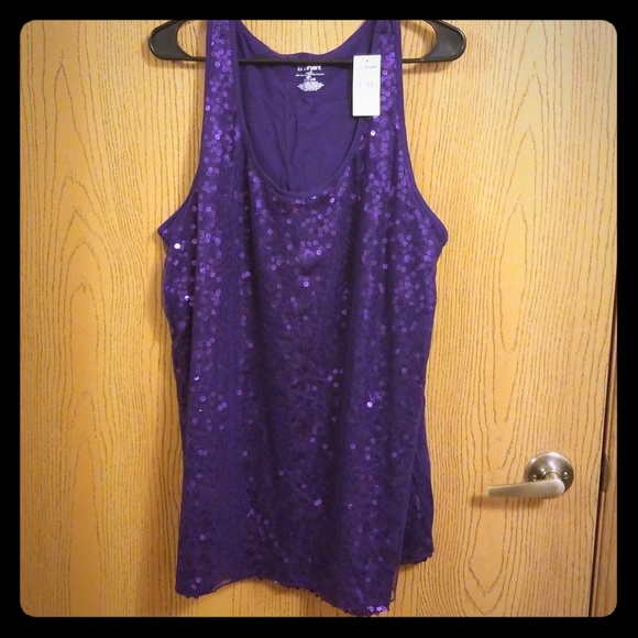 Lane Bryant Tops - NWT Lane Bryant Purple Sequin Tank